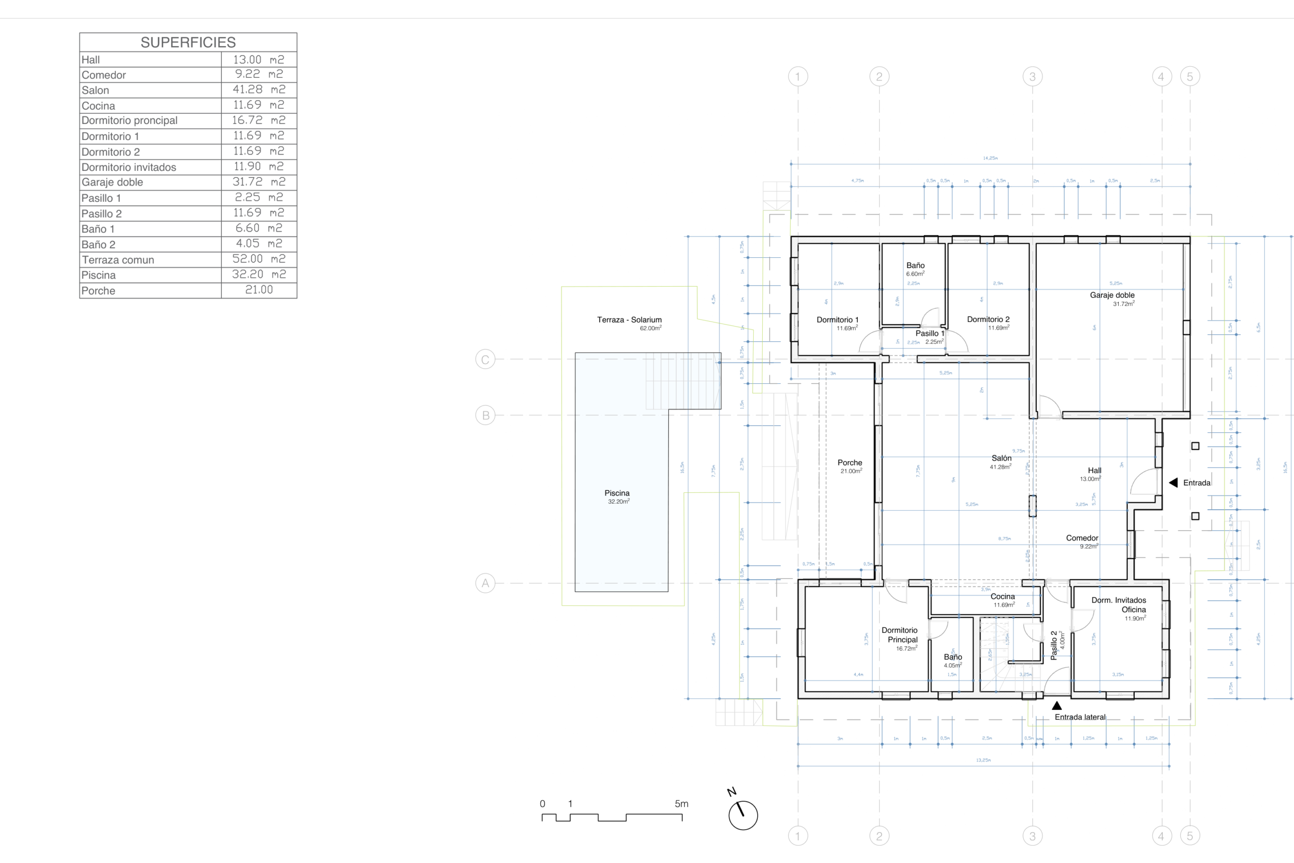 Ground floor architectural plan of The Catral Villa in Catral, Alicante.