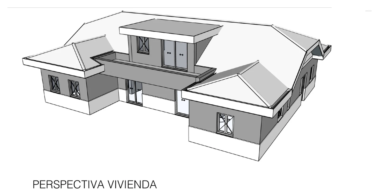 Original architectural perspective of The Catral Villa in Catral, Alicante.