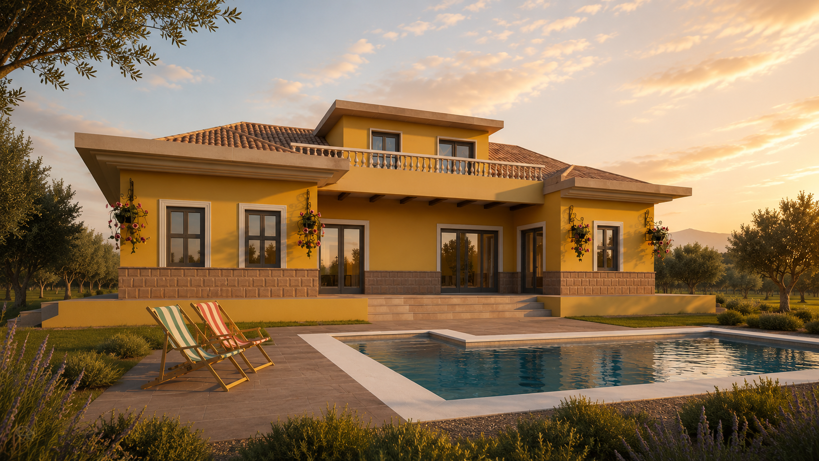 Architectural visualisation of The Catral Villa residential development in Catral, Alicante.