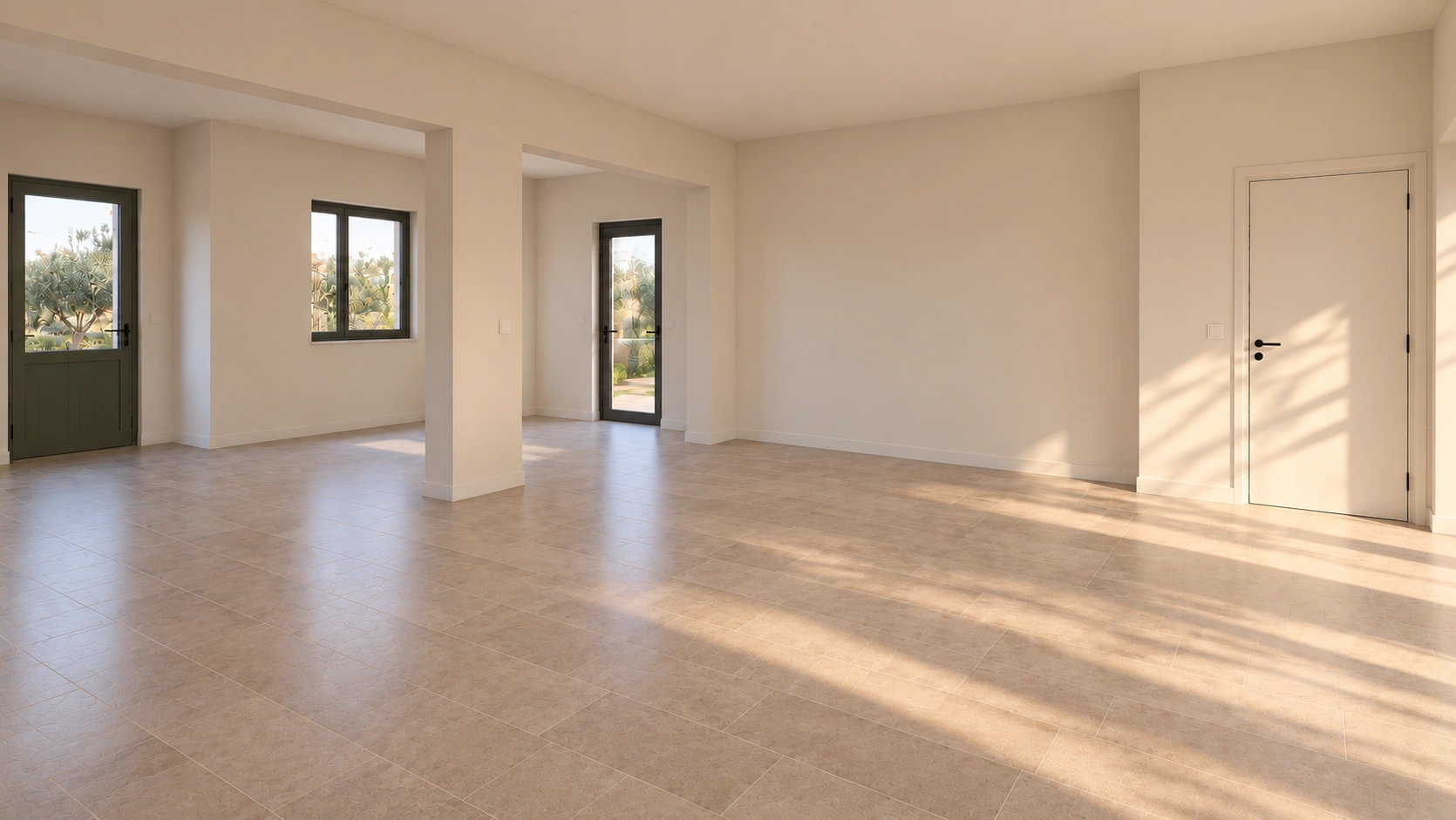 The Catral Villa kitchen and dining space before the interior design concept